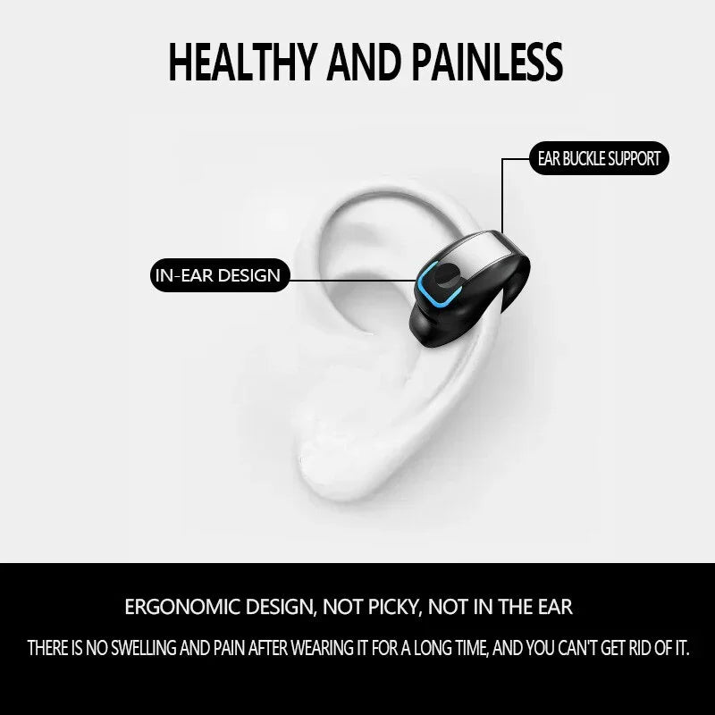 Clip-On Open-Ear Bluetooth Headphones | Wireless Sport Earphone with Mic