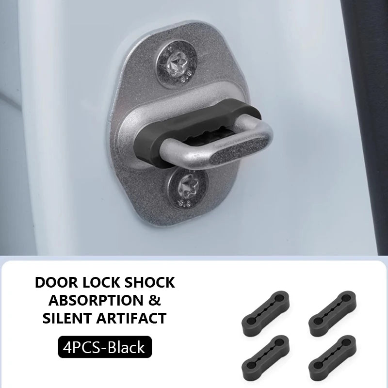 Car Door Shock Absorber Cushion Pads – 4pcs, Soundproof Anti-Vibration, Universal Fit