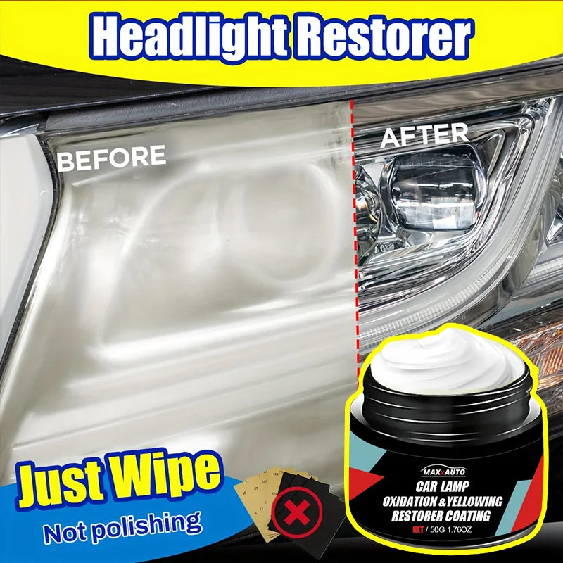 Car Headlight Restoration & Polishing Kit – Removes Scratches, Oxidation & Yellowing