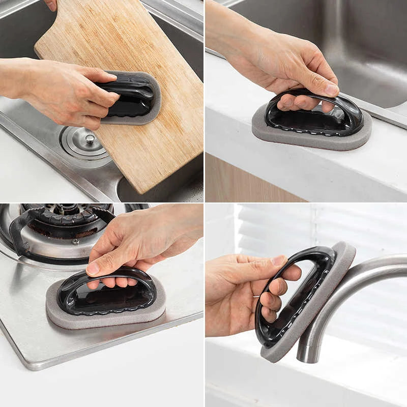 Magic Nano Emery Cleaning Sponge Brush – Multi-Surface Scrubber with Ergonomic Handle
