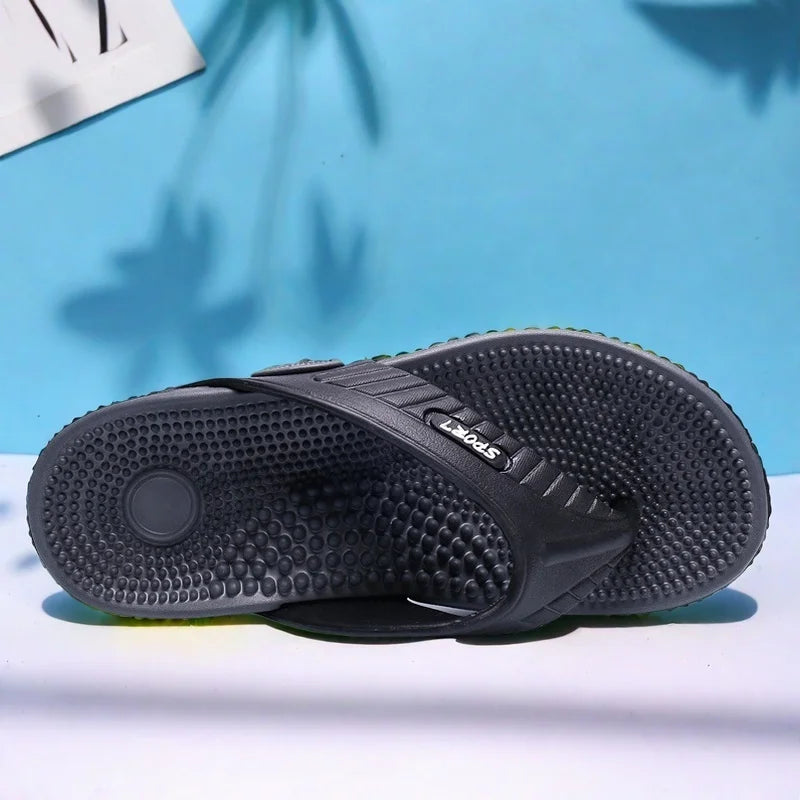 Men's Lightweight EVA Massage Sandals – Slip-On Flip Flops for Beach, Home & Outdoor