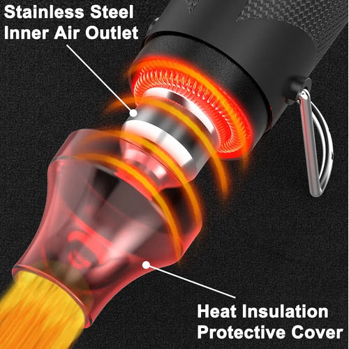Pistola de aire caliente de 220/110 V, herramienta de bricolaje, herramienta eléctrica de calor, mini soldador de temperatura, soplador para manualidades con asiento de soporte, encogible