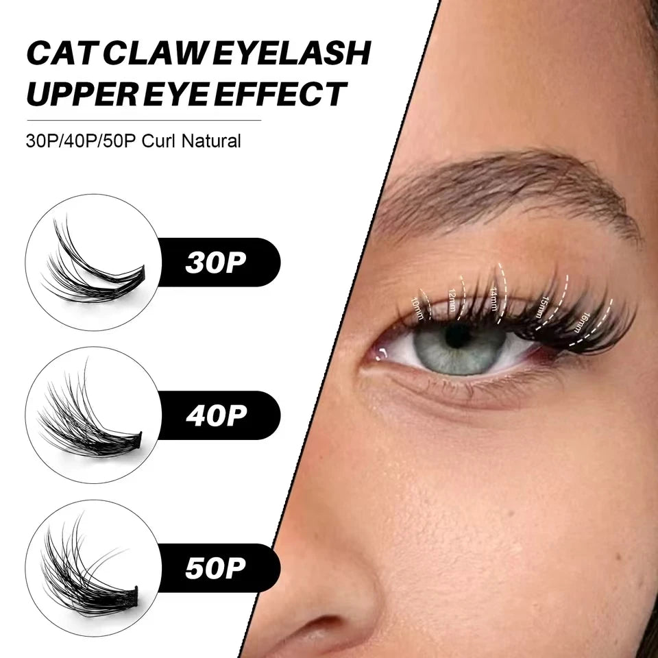 DIY Cluster Lash Kit – Individual Eyelash Extensions with Bond, Seal & Tweezers