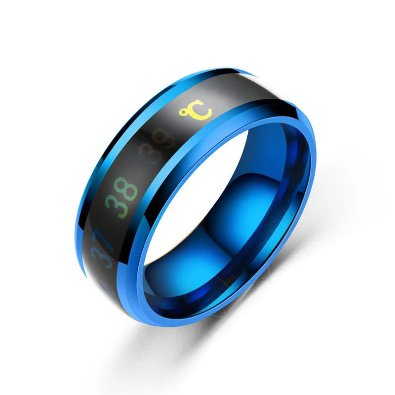 Anillo de humor inteligente sensible a la temperatura | Acero inoxidable | Resistente al agua