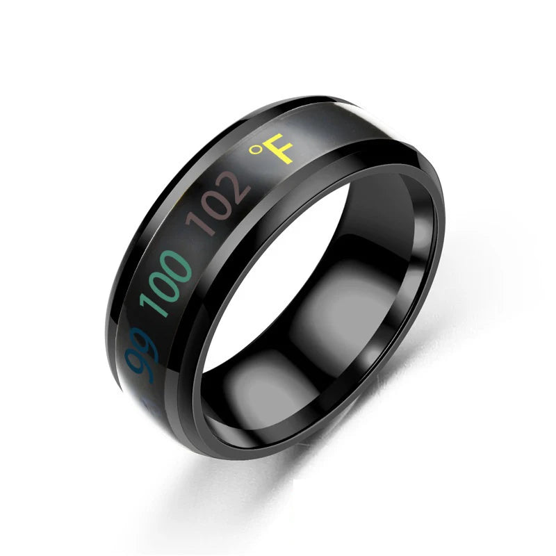 Anillo de humor inteligente sensible a la temperatura | Acero inoxidable | Resistente al agua