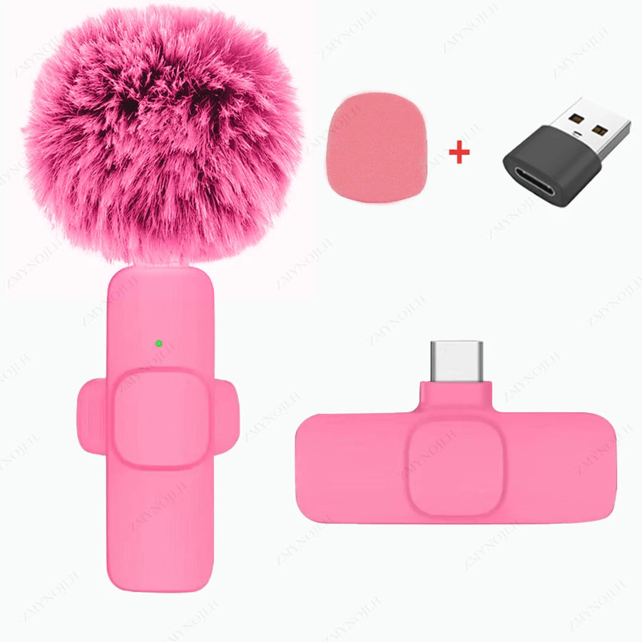 Portable Mini Wireless Lavalier Microphone — Plug & Play for iPhone & Android