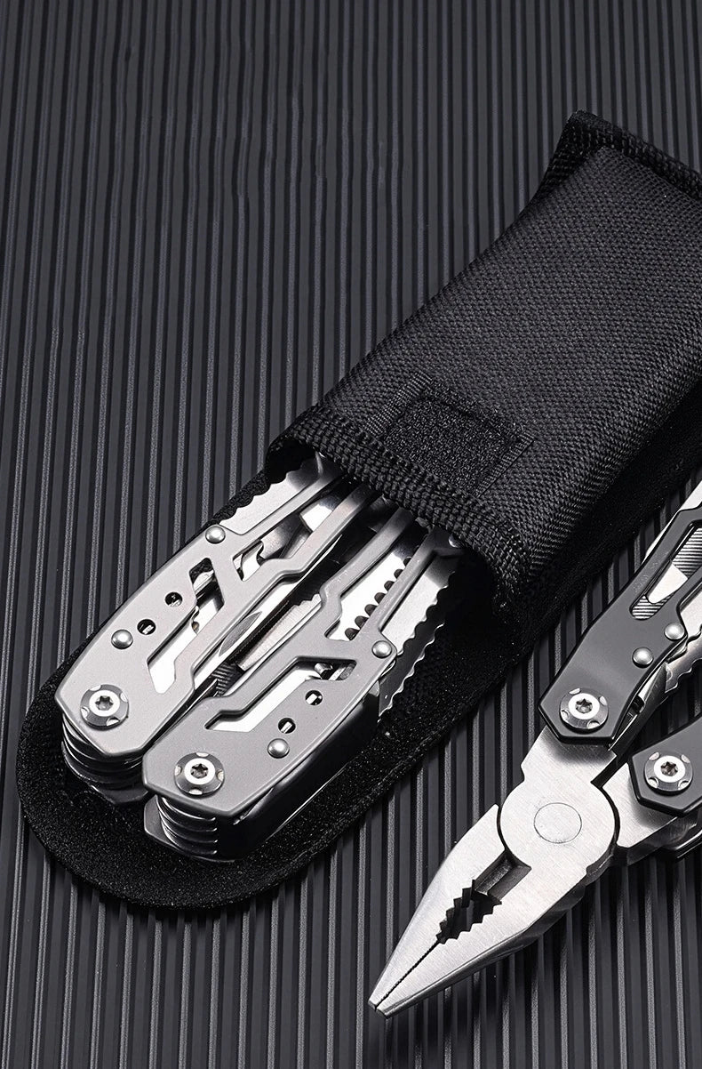 Pocket Mini Multi-Tool Pliers – Folding Knife, Screwdriver, Opener & Nail File | EDC