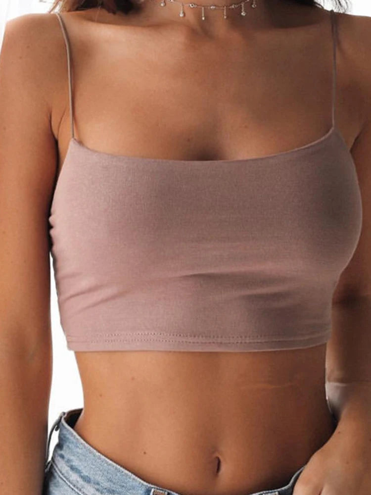 Women's Halter Backless Crop Top | Sleeveless Camisole Tube Top S-XL