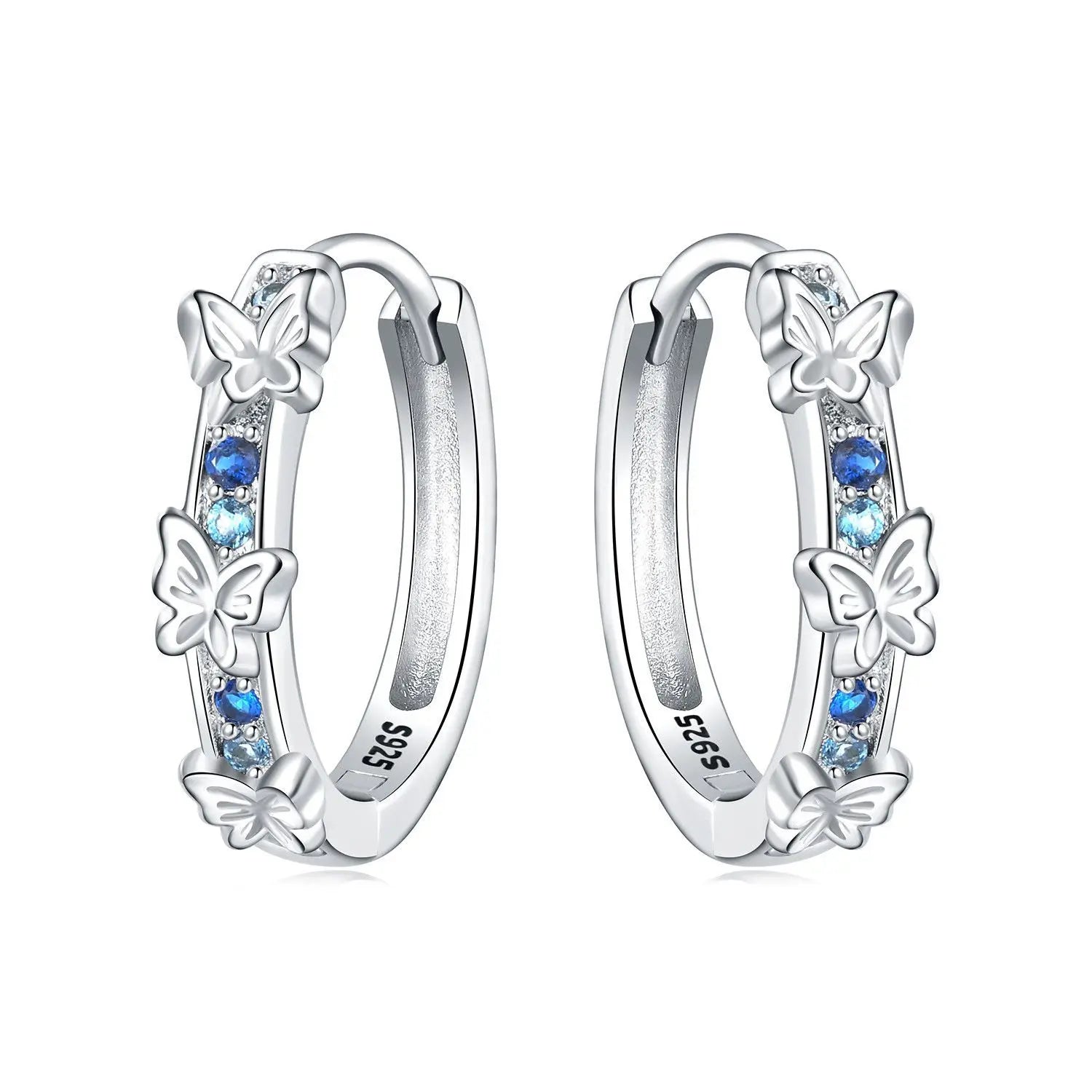 925 Sterling Silver Zircon Butterfly Drop Earrings – Women's Fine Jewelry