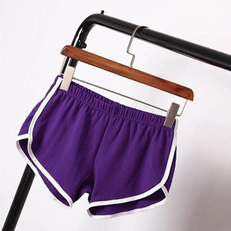 Women's Candy Color Athletic Shorts | High-Waist Elastic Casual Beach Shorts S-XXL