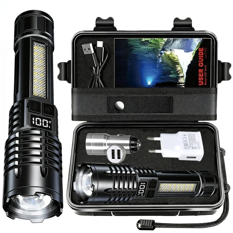 High Power LED Tactical Flashlight – Zoomable, Rechargeable, 5 Light Modes