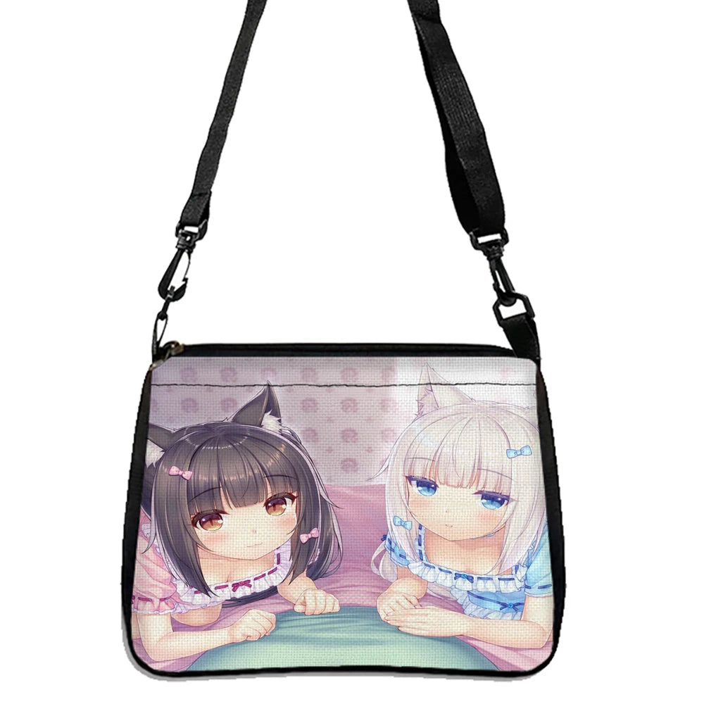 Anime Cartoon Print Shoulder Bag — Lightweight Double-Sided Crossbody Handbag