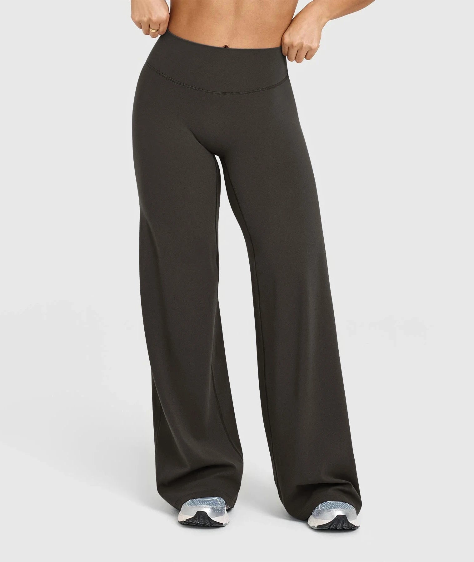 Pantalones de yoga de cintura alta y pierna ancha para mujer, levantamiento de glúteos, color marrón café, pantalones de entrenamiento, leggings acampanados, control de abdomen, ropa deportiva para gimnasio y fitness