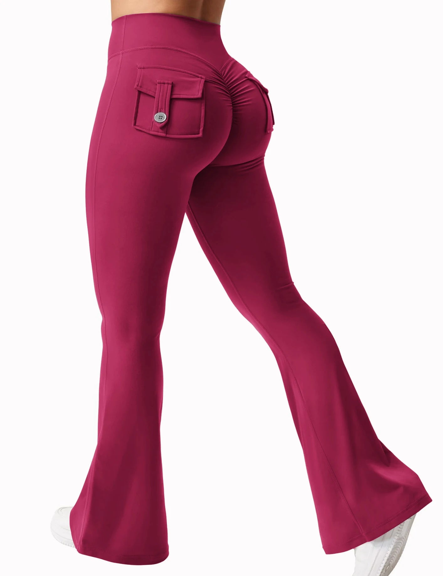Women's Wide Leg Compression Yoga Leggings with Pockets