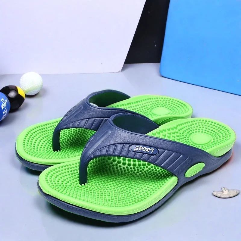 Men's Lightweight EVA Massage Sandals – Slip-On Flip Flops for Beach, Home & Outdoor