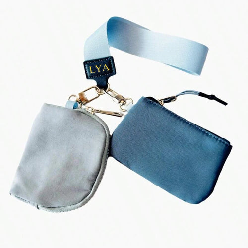 Juego de monedero y neceser de nailon de 2 piezas — Cartera deportiva impermeable con llavero y tarjetero