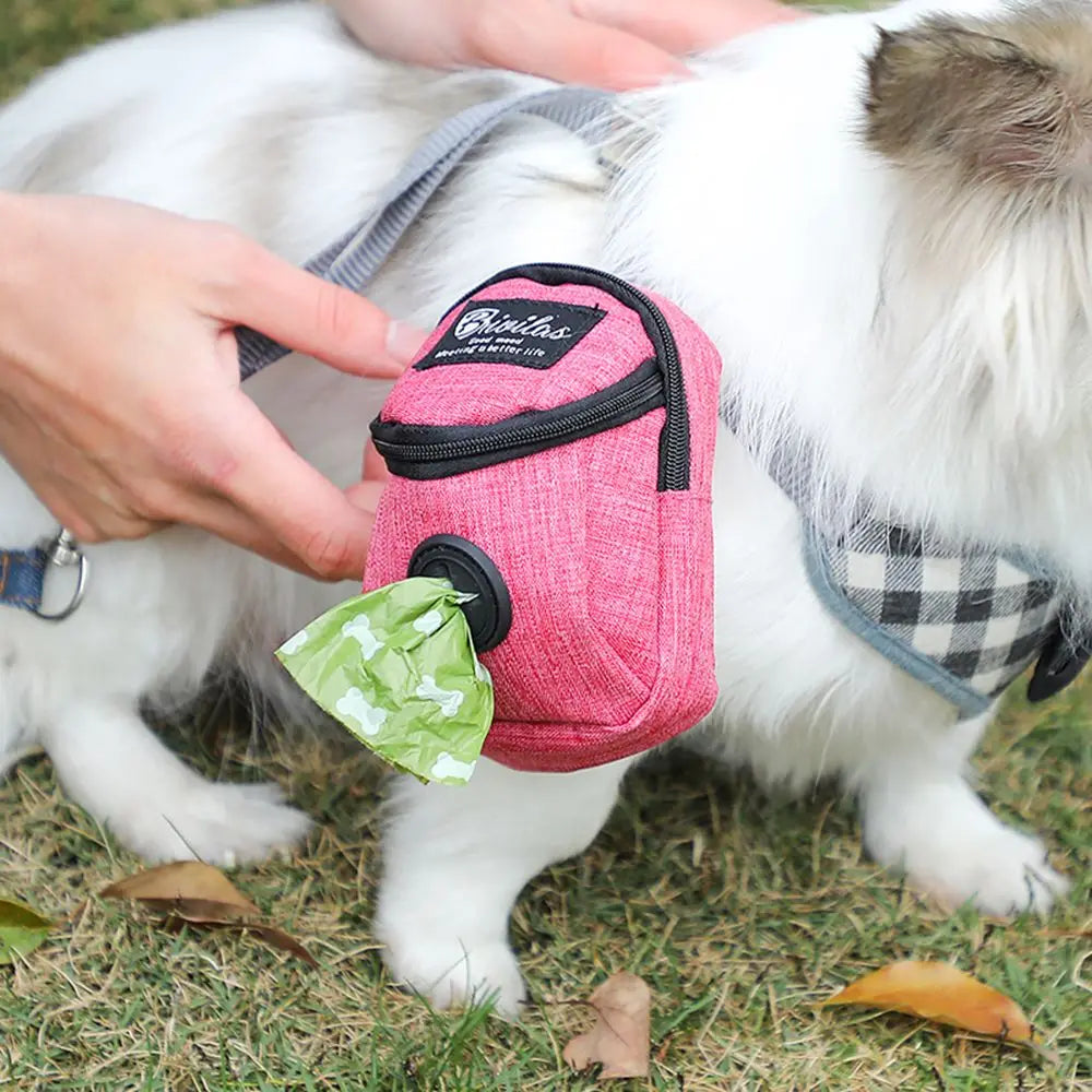 Dog Treat Pouch & Poop Bag Dispenser — Clip-On Waist Bag
