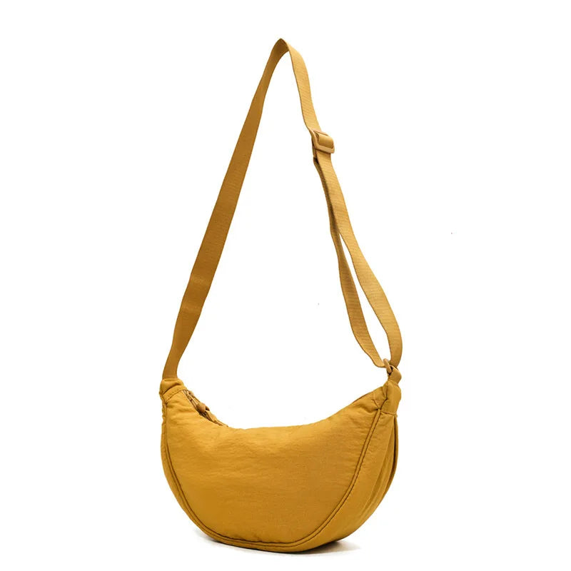 Nylon Padded Crossbody Shoulder Bag — Lightweight Travel Messenger Bag for Women