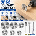 9pcs Rotary Tool Cutting Wheel Set HSS Saw Disc Blades 1/8' & 1/4' Shank Wood Plastic Aluminum Cutting Set with Screwdriver