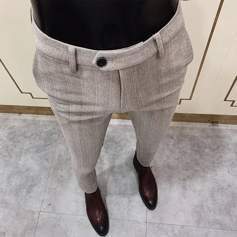 Men's Thickened Woolen Suit Pants - Slim Fit (28-36)