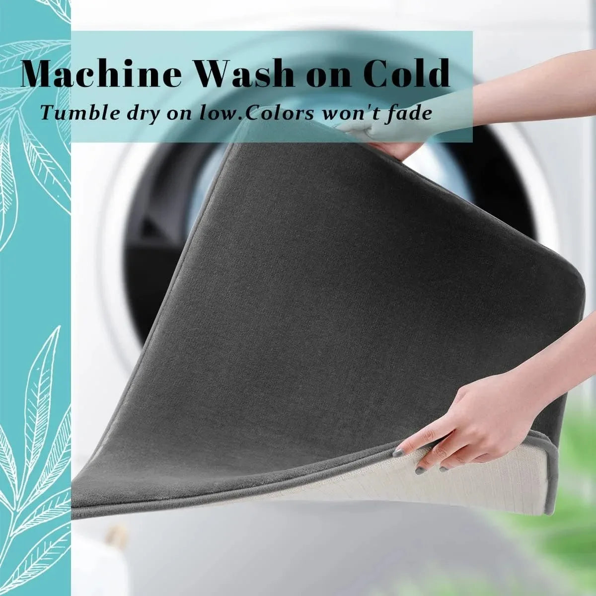 Solid Color Bathroom Mat - Non-Slip Absorbent Floor Mat (3 Sizes)