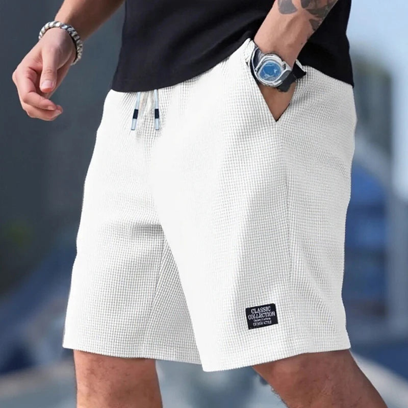 Men's Casual Beach Shorts – Breathable Textured Fabric, Sizes XS-XXL