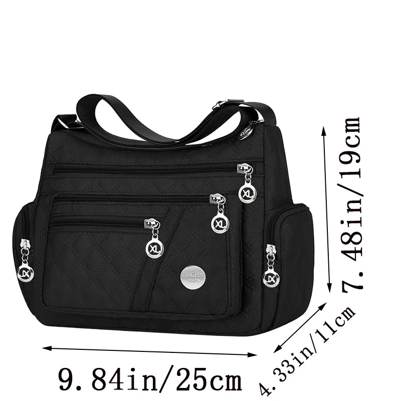 Oxford Nylon Crossbody Bag — Unisex Square Shoulder Bag