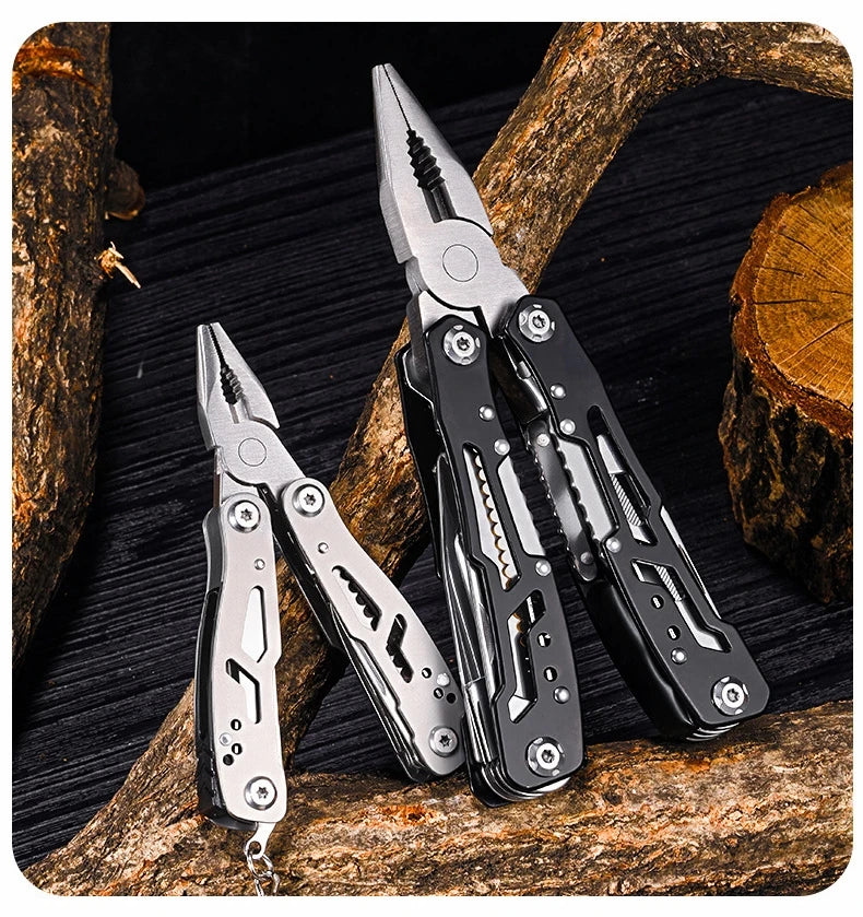 Pocket Mini Multi-Tool Pliers – Folding Knife, Screwdriver, Opener & Nail File | EDC