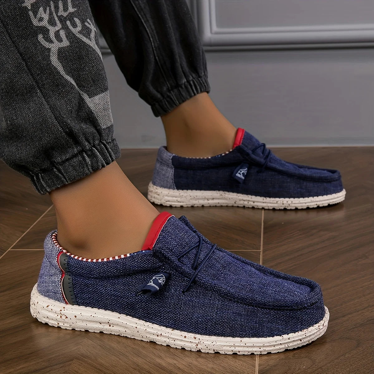 Men's Canvas Slip-On Loafers | Breathable Lightweight Casual Shoes