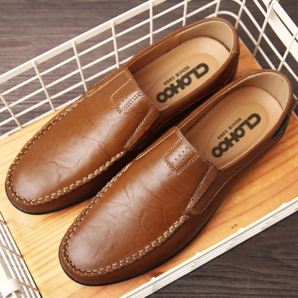 Men's Genuine Leather Loafers | Slip-On Moccasin Driving Shoes