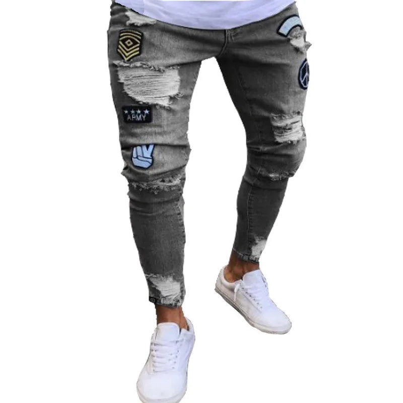 Men's Stretch Slim Jeans — Washed Vintage Denim