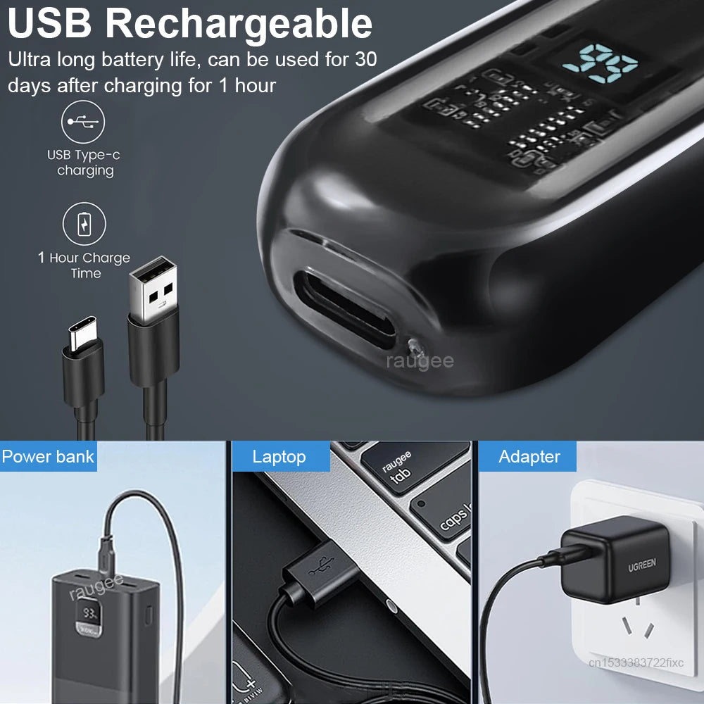 Rechargeable Electric Nose Hair Trimmer – IPX7 Waterproof, USB Charging