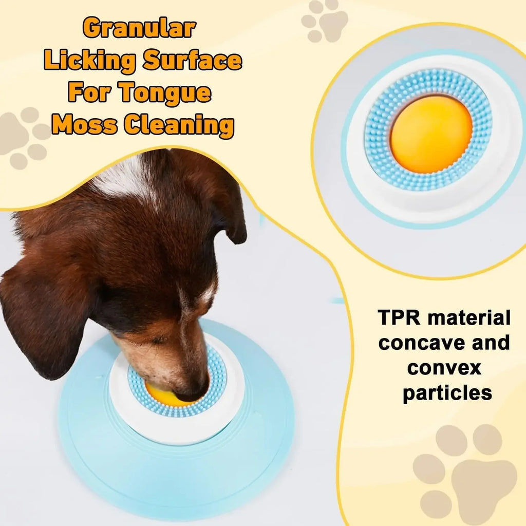 Anti-Slip Lick Bowl with Spinning Ball for Dogs & Cats