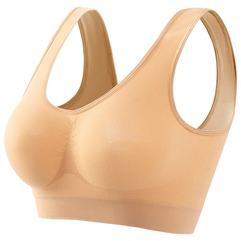 Sujetador Push-Up Sin Costuras para Mujer, Bralette Deportivo sin Aros, Top Corto, Lencería Sexy Lisa, Sin Relleno, Transpirable, Tallas Grandes, Sujetador Tipo Top S-5XL