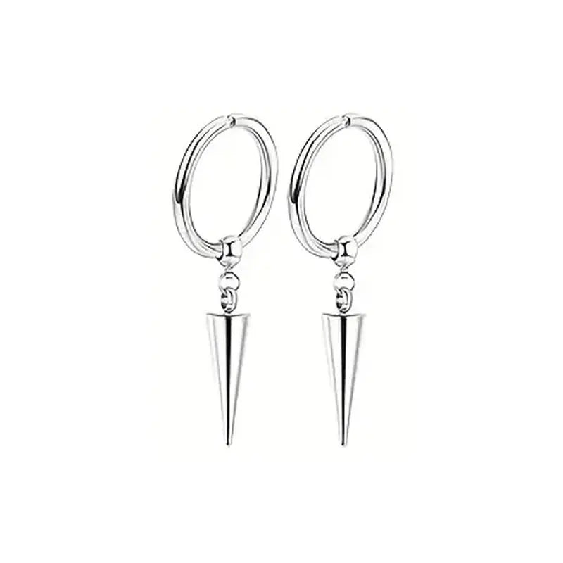Punk Cross Magnetic Stainless Steel Stud Earrings – No Piercing Unisex