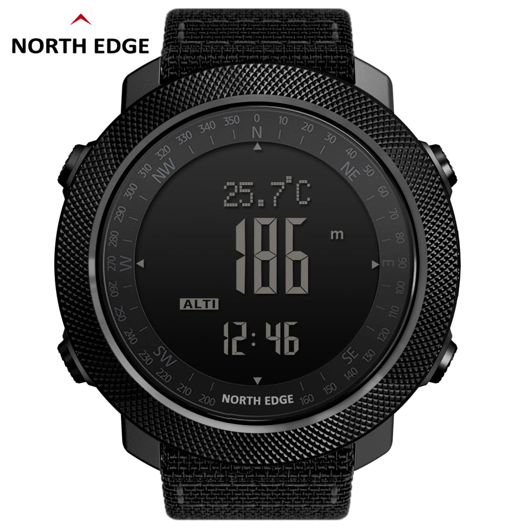 Men's Digital Sport Watch — Altimeter, Barometer, Compass, 50M Waterproof