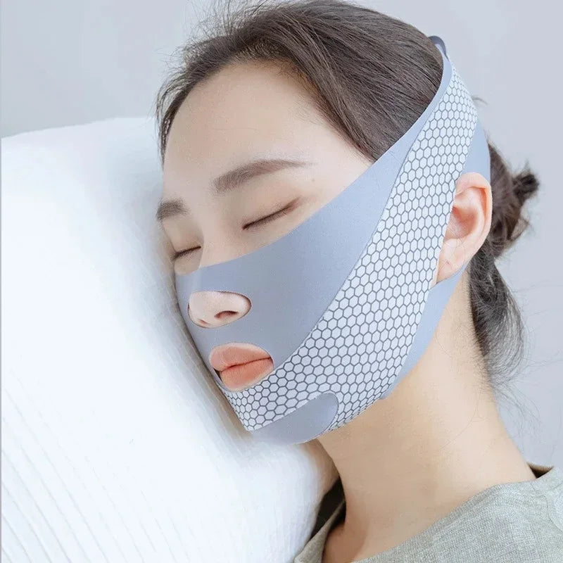 Estiramiento Facial con Venda Moldeadora V para Dormir Reductor de Papada Adelgazamiento Facial Lifting de Relajación Banda de Masaje para Adelgazar la Cara