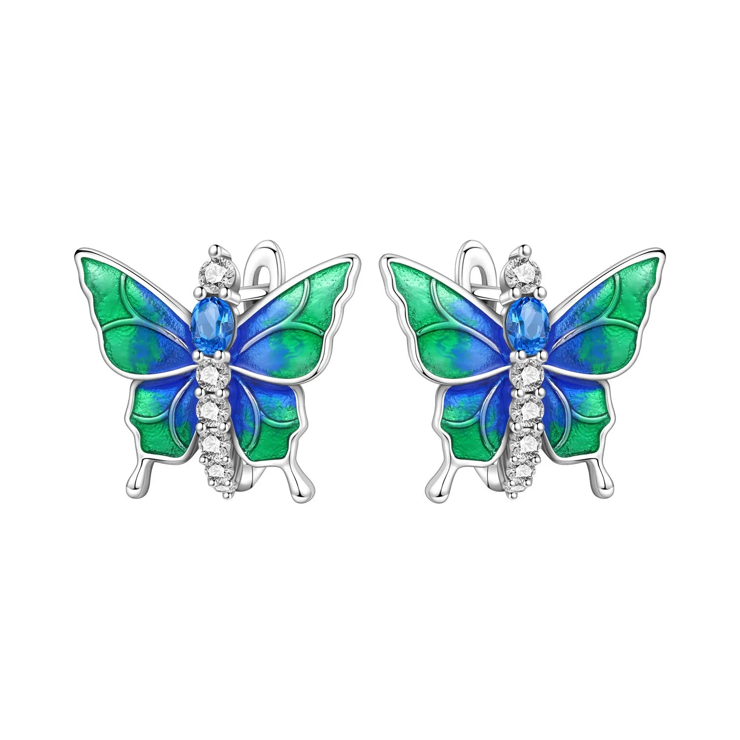 925 Sterling Silver Zircon Butterfly Drop Earrings – Women's Fine Jewelry