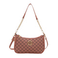 Vintage Gold Letter 'M' PU Leather Crossbody Bag — Shoulder & Messenger Handbag