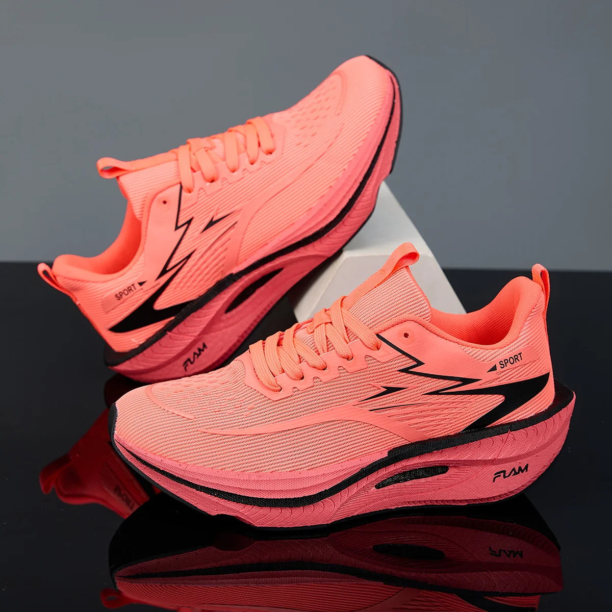 Men's Geometric Running Sneakers | Lightweight Breathable Athletic Shoes