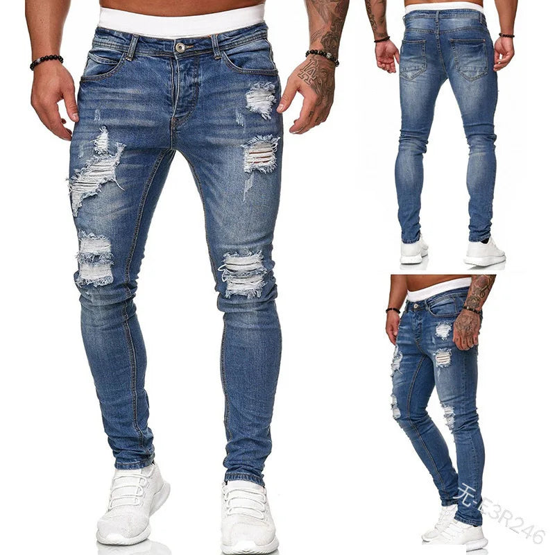 Men's Stretch Slim Jeans — Washed Vintage Denim