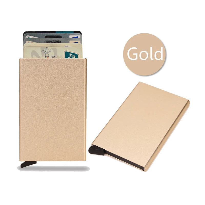 RFID Metal Pop-Up Wallet – Slim Minimalist Card Holder for Men & Women