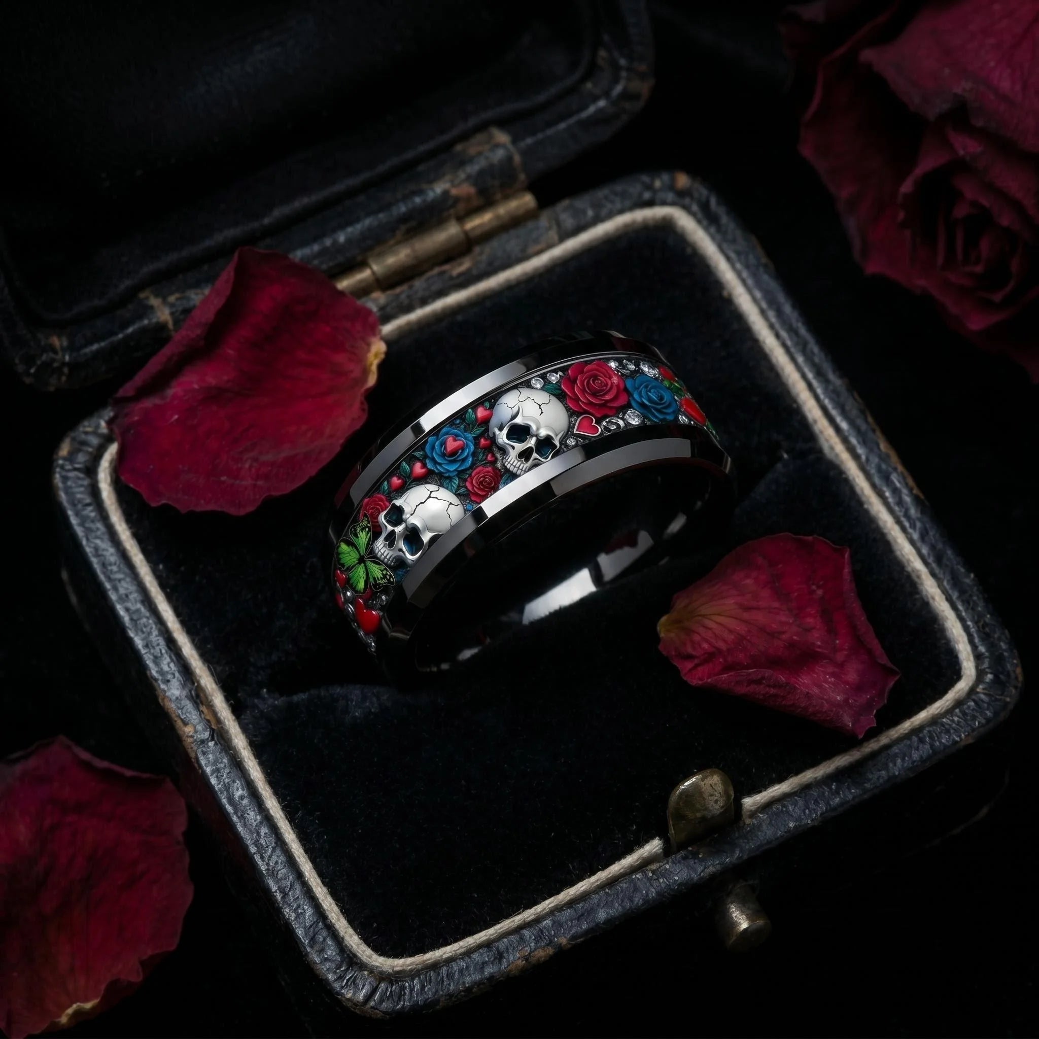 Cyberpunk 8mm Stainless Steel Ring | Gothic Punk Biker Jewelry for Men & Women