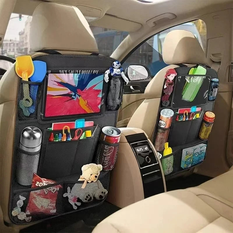 Car Backseat Organizer with Tablet Holder | Multi-Pocket Oxford Seat Back Bag