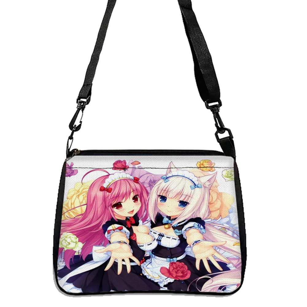 Anime Cartoon Print Shoulder Bag — Lightweight Double-Sided Crossbody Handbag