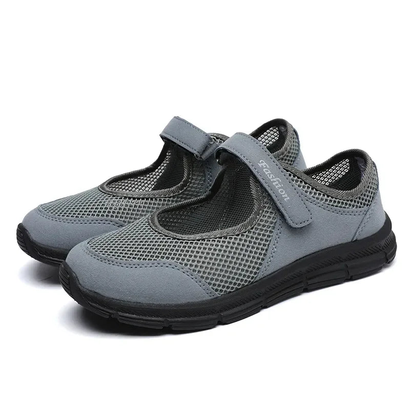 Women's Breathable Mesh Sneakers – Lightweight Vulcanized Walking & Work Shoes