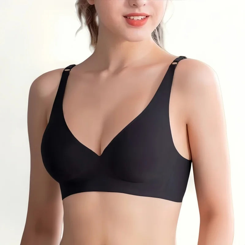 Women's Push-Up Seamless Bra — Wire-Free, Deep V, Removable Pads, S–3XL