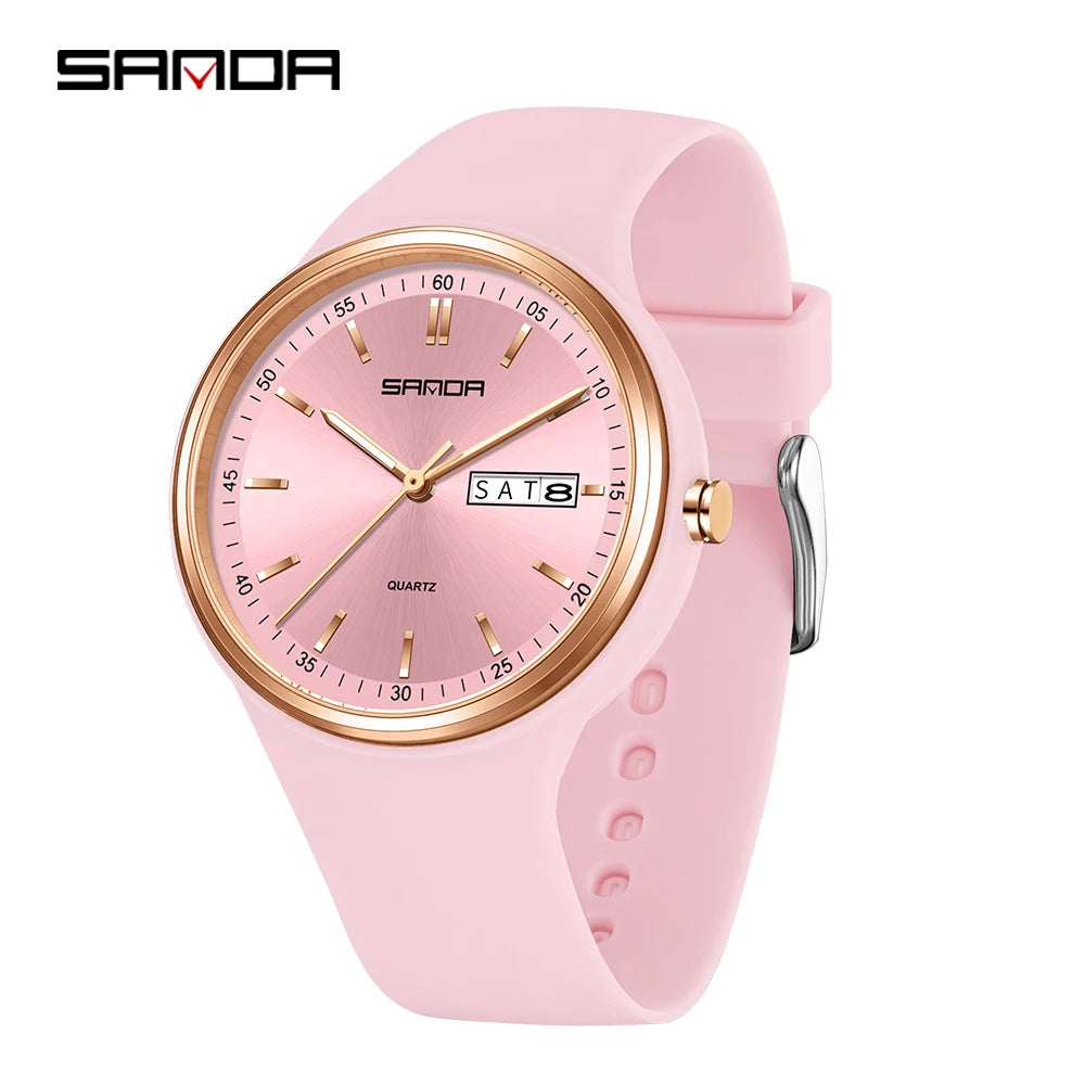 SANDA 6213 Women's Sport Digital Watch | Dual Calendar | Luminous | Water Resistant | 8 Colors