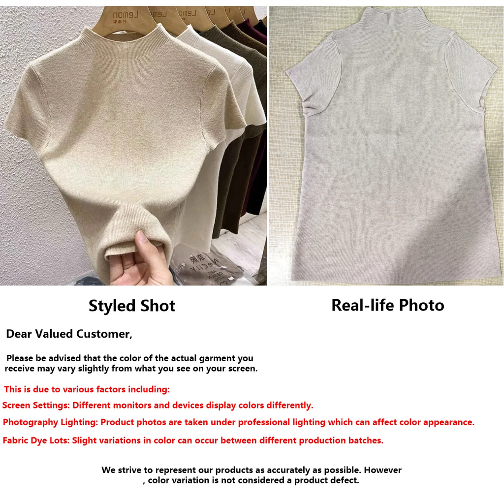 Women's Thin Mock Neck Short Sleeve Knit Sweater | Slim Bodycon Pullover Layering Top One Size