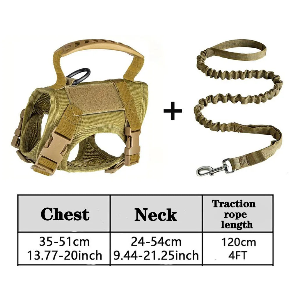 Tactical Cat & Dog Harness with Leash – Adjustable Soft Mesh Vest with Handle